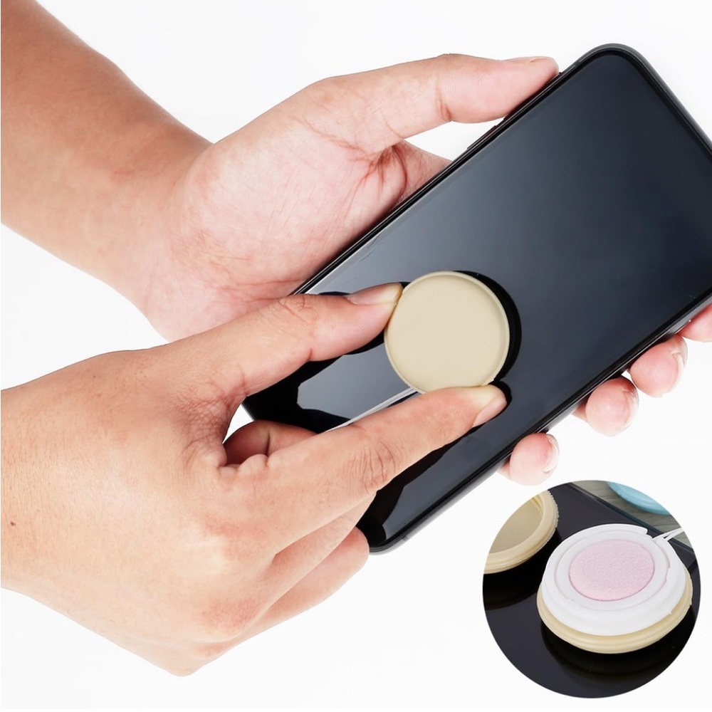 5for$10 Macaron Phone Screen Cleaner Eyeglass Brush Mobile Phone Pendant Tan